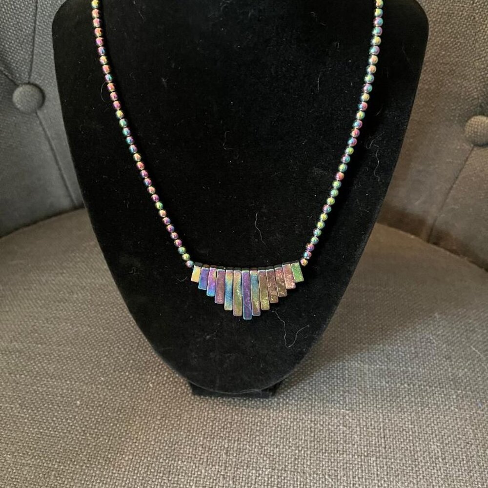 Unique Irridescent Hematite Necklace